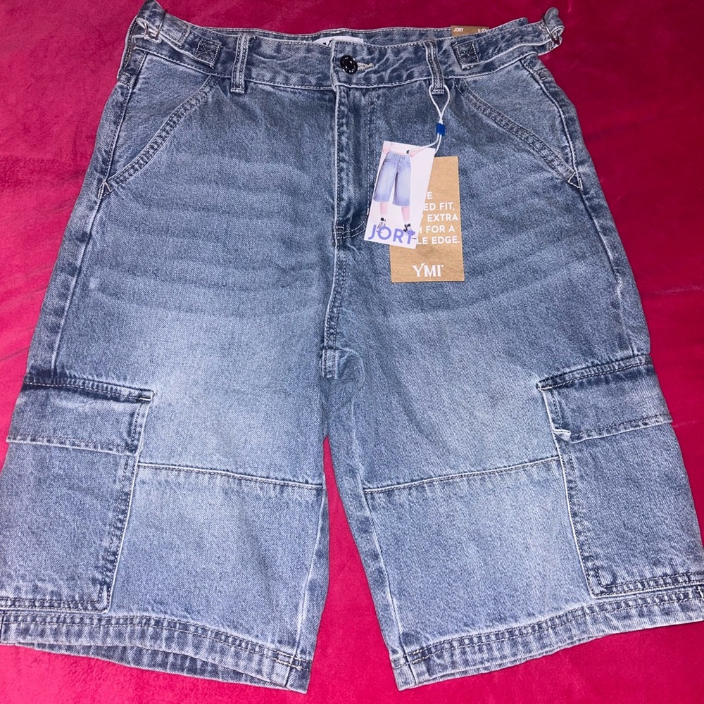 YMI Blue Denim Cargo Shorts